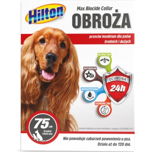 Hilton obojok proti blchám a kliešťom pre psa a mačku 75 cm s Margosou