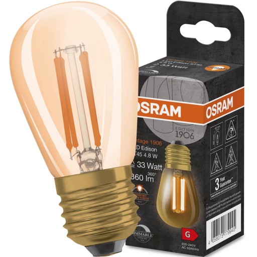 E27 4,8W stmievateľná LED dekoratívna žiarovka OSRAM