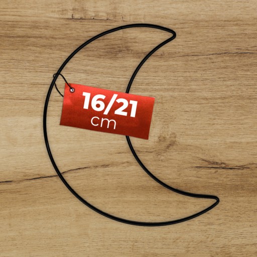 Mesačná obruč z ČIERNÉHO drôtu, 21 cm, prívesok