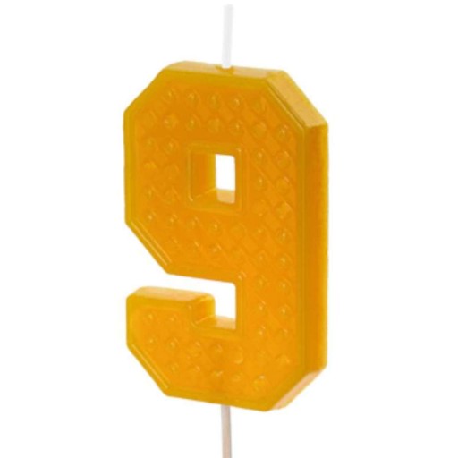 Narodeninová sviečka číslo 9 - žltá