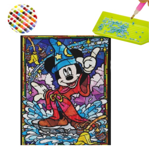 DIAMANTOVÁ VÝŠIVKA Mickey Mouse 5D Diamantová mozaika pre deti