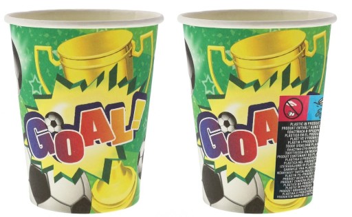 Papierové poháre Futbal 6 kusov 270 ml Narodeninové