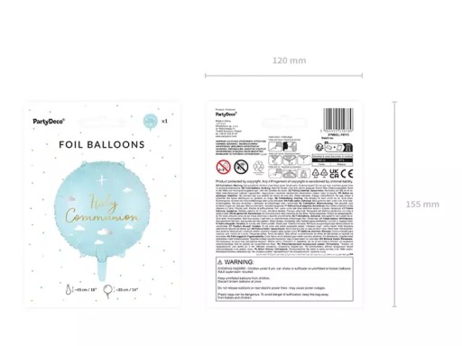Fóliový balón na sväté prijímanie, 45 cm
