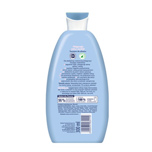 BOBINI Baby šampón pre bábätká 96% ingrediencií prírodného pôvodu 300ml