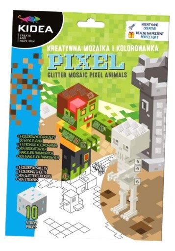 Omaľovánka + kreatívna mozaika pre chlapca MINECRAFT KIDEA set