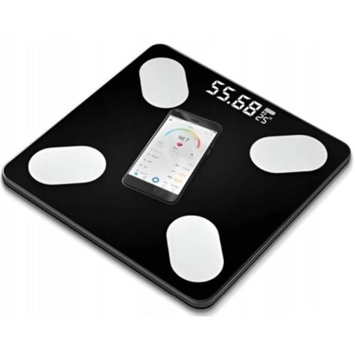 Kúpeľňová LCD váha, analytická, inteligentná, Bluetooth, digitálna, 180kg, 25v1