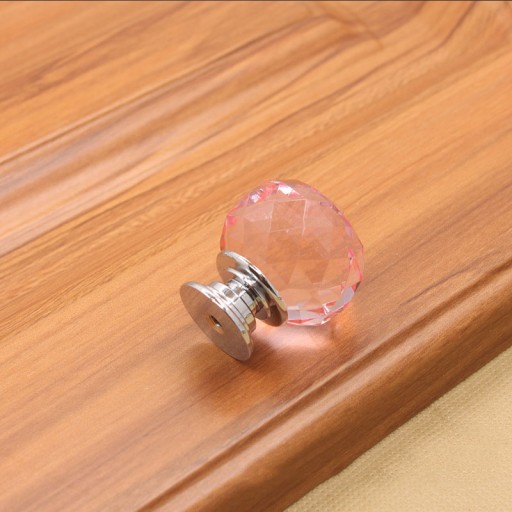 KRIŠTÁĽOVÝ NÁBYTOK Úchytka 30mm RUŽOVÝ CRYSTAL glamour