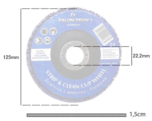 BRÚSNY KOTÚČ 125mm BRÚSNY KOTÚČ Z NETKANÝCH LÁTOK 5cm