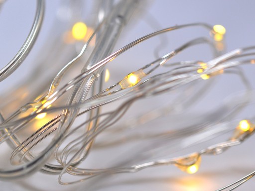 DRÔTOVÉ LAMPY 20 LED BATÉRIÍ TEPLÉ BIELE SVETLO