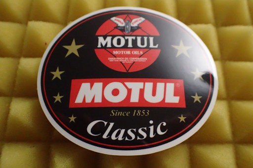 MOTUL STARÁ NÁLEPKA UNIKAT unikát 7,6 x 6,6 cm