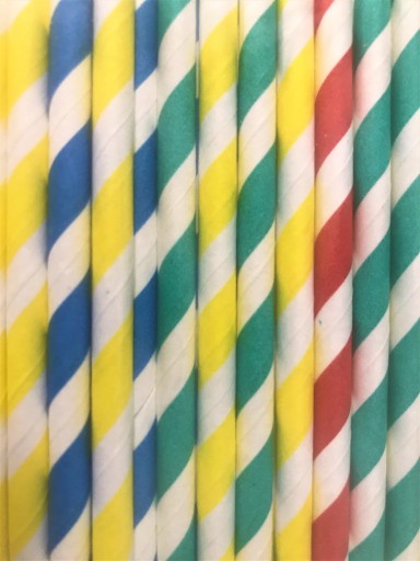 50x SILNÉ papierové slamky - 6 mm 13,5 cm farebné