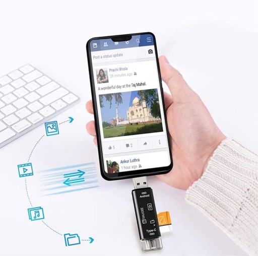 HUB Čítačka kariet MicroSD 3 v 1 MicroUSB USB 2.0 USB-C