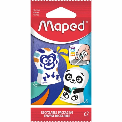 Guma na mazanie ceruziek a pasteliek Maped 2 ks pre školské ZVIERATKÁ
