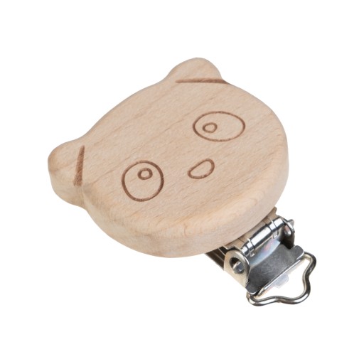 1ks drevený klip na cumlík panda