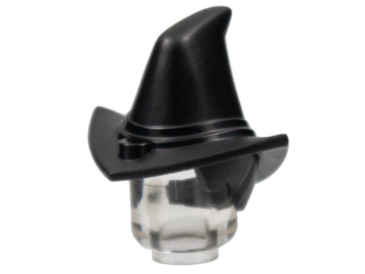 Lego New Cap Čierny čarodejnícky klobúk s vlasmi 1706