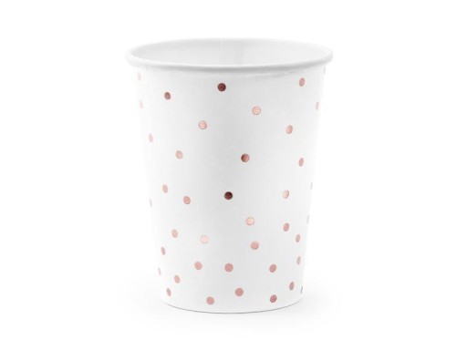 POHÁRKY BIELE BODKY 260ML 6KS