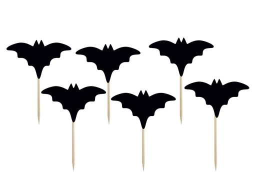 Držiaky na halloweenske muffiny, 6 ks, netopiere