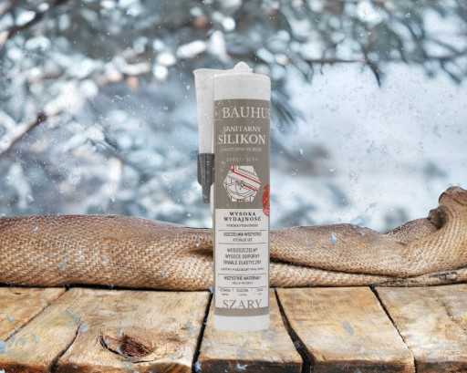 ŠEDÝ sanitárny silikón do kuchyne kúpeľňa Bauhus