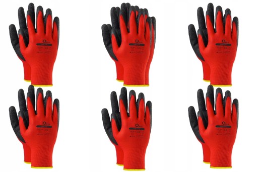 Pracovné rukavice VERKEN ONYX LATE RED veľkosť 10 - XL 6 párov