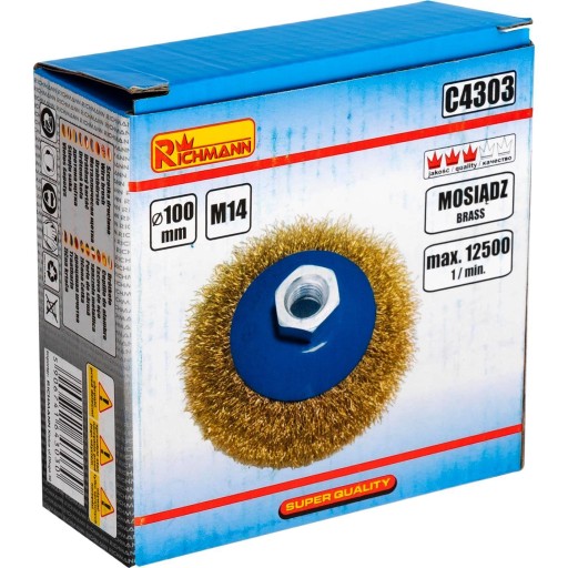 KUŽELOVÁ DRôTENÁ KEFA MOSADZNÁ 100MM M14 C4303