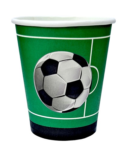Poháre papierové poháre na narodeninový futbal 6 ks