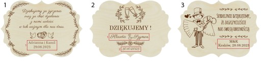 Poďakovanie pre svadobných hostí - Drevené