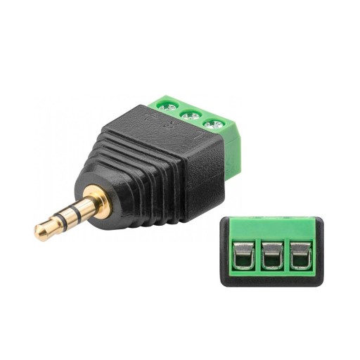 3,5 mm mini jack, TRS 3-kolíkový samec