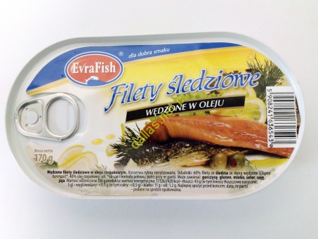 FILET Z ÚDENEJ MAKRELY V OLEJU, konzerva Evra 170g