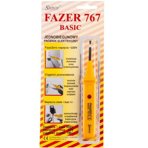 POĽSKÝ METER ELEKTRICKÝ TESTER TESTER NAPÄTÍ TESTER FAZER 767 DETEKTOR