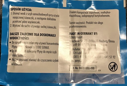 Utierka na odstránenie vosku z okien po umytí auta, 1 ks