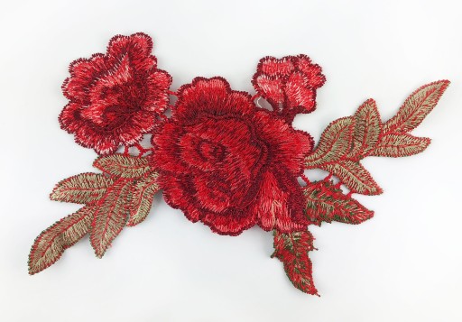 Sada vyšívacích záplat s kvetmi ruží 17 cm - 2 kusy