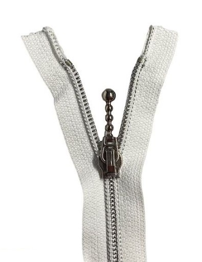 Špirálový zips, biely, 18 cm