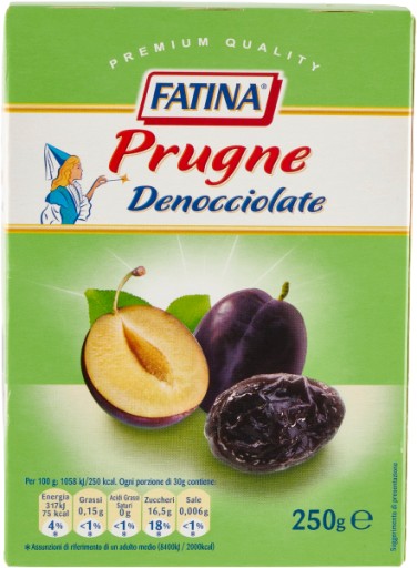 Slivky bez jadierok Prugne Denocciolate 250g - Fatina, talianske sladké a lahodné