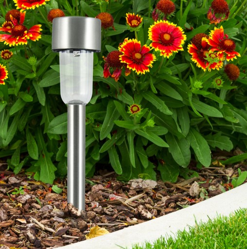 Polux vstavaná solárna lampa strieborná 29,7 cm 1 ks.