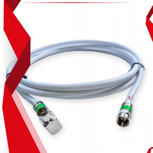Anténny kábel F-Plug Anténna zástrčka pravý uhol 2M