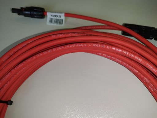 Solárny predlžovací kábel 1m/6mm2 červený (H1Z2Z2-K)