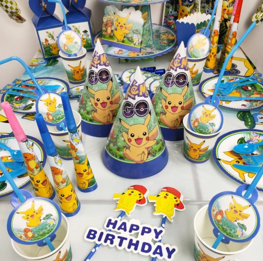 POKEMON GO PIKACHU NARODENINOVÉ PAPIEROVÉ HRNČEKY 10 ks