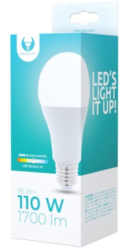 LED guľová žiarovka E27, veľký závit, 18W, 1700lm, teplá