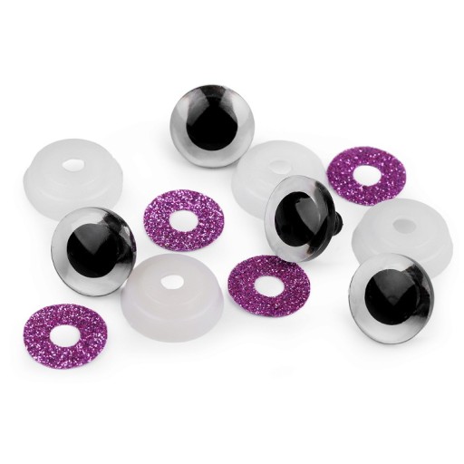 GLITTER FIALOVÉ MASKOT OČI 20 mm