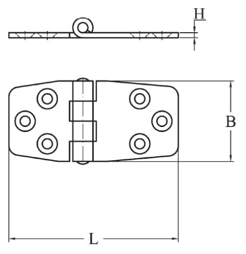 Nerezový pánt 82X40X2MM