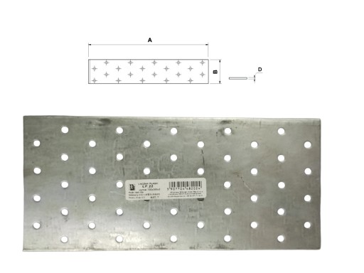 Plochá spojka LP-22 rozmery 100x220mm Skrutka-kov