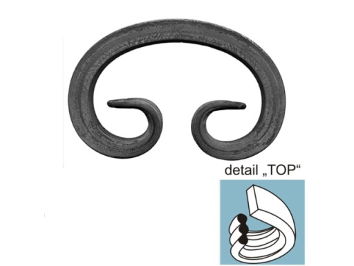 ŠPIRÁLOVÝ PRVOK TYP C 120x80, 12x12MM