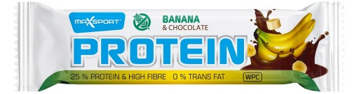 WPI BANÁNOVÁ PROTEÍNOVÁ TYČINA V MLIEČNEJ ČOKOLÁDE, BEZLEPKU 50 g - MA