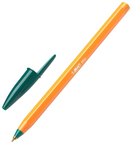 Oranžové pero Bic, zelené