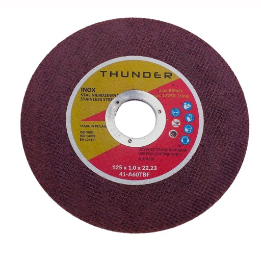 THUNDER nerezový rezací kotúč 125 X 1,0 X 22,23 mm Rezanie INOX