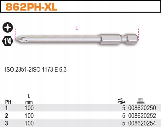 KĽÚČOVÝ KONCOVÝ BIT 1/4 CROSS PH 3 100 BETA