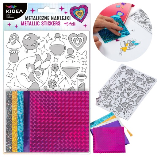 Metalické nálepky, kreatívna sada pre DIY KIDEA víly