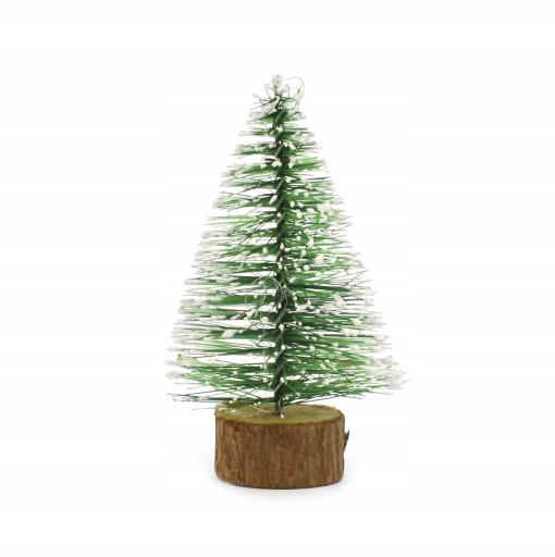 UMELÝ VIANOČNÝ STROMČEK mini na kmeni 10cm UMELÝ SNEH