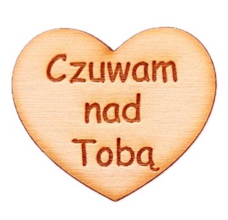 Drevené SRDCE s nápisom BLÍŽIM NA TEBA, 3 cm, pre anjela, 5 kusov
