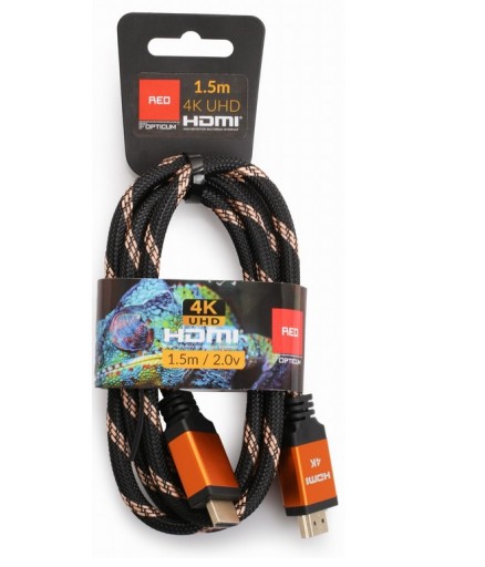 OPTICUM HDMI-HDMI KÁBEL 1,5 M 2,0 V 4K UHD - S Opletením